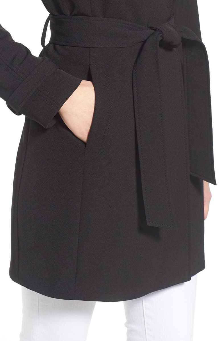 Tahari T Tahari Crepe Trench Coat, Alternate, color,
