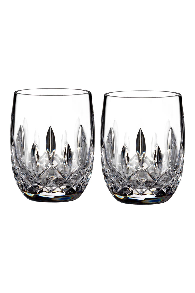 Lismore Connoisseur Set of 2 Lead Crystal Rounded Tumblers, Alternate, color, CLEAR
