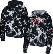 New Era Women's New Era Black Chicago Bulls Brushed Cotton Tie-Dye Pullover Hoodie