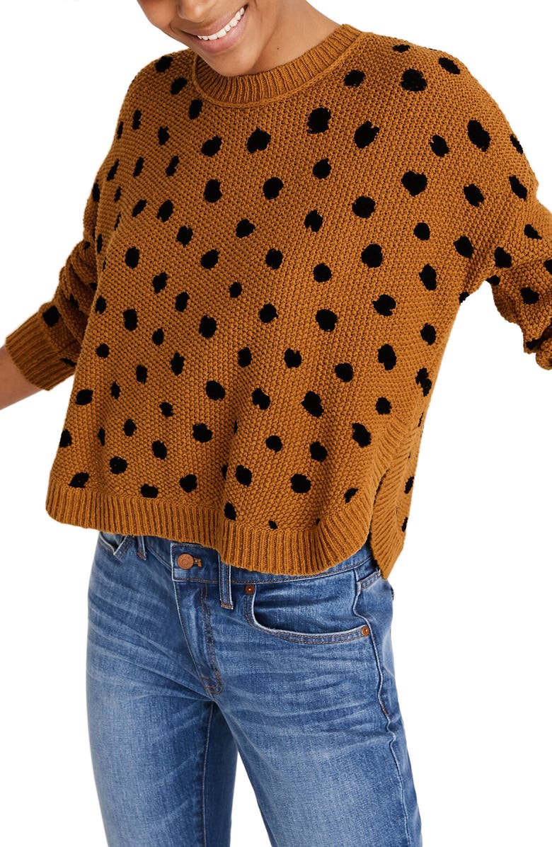 Madewell Painted Spots Pullover Sweater, Alternate, color, 