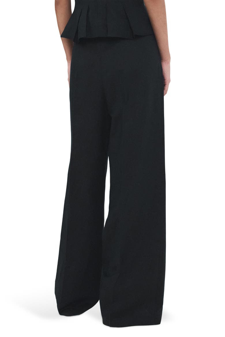 Straight Fit Linen Blend Pants, Alternate, color, NAVY