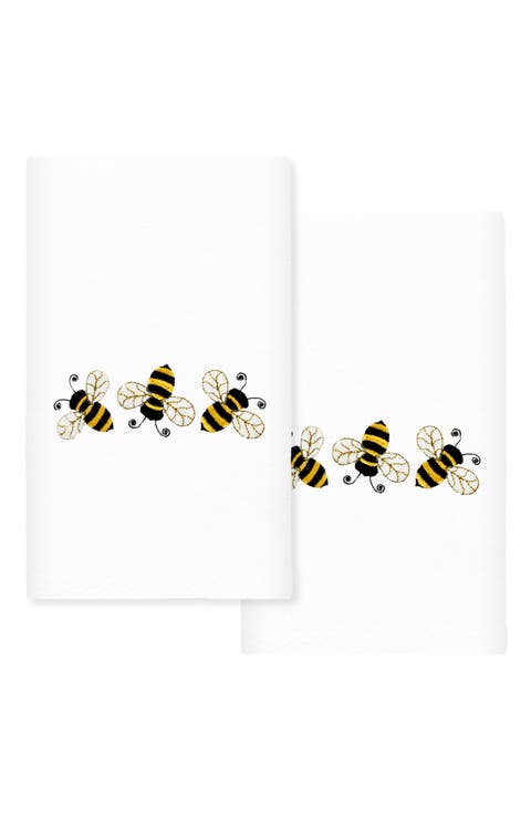 Bee Dance Set of 2 Cotton Hand Towels