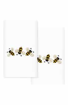 Linum Home Textiles Bee Dance Set of 2 Cotton Hand Towels