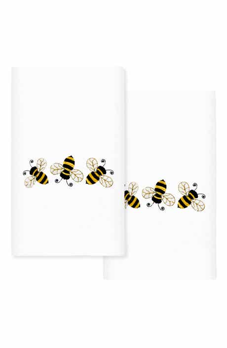 Linum Home Textiles Bee Dance Set of 2 Cotton Hand Towels