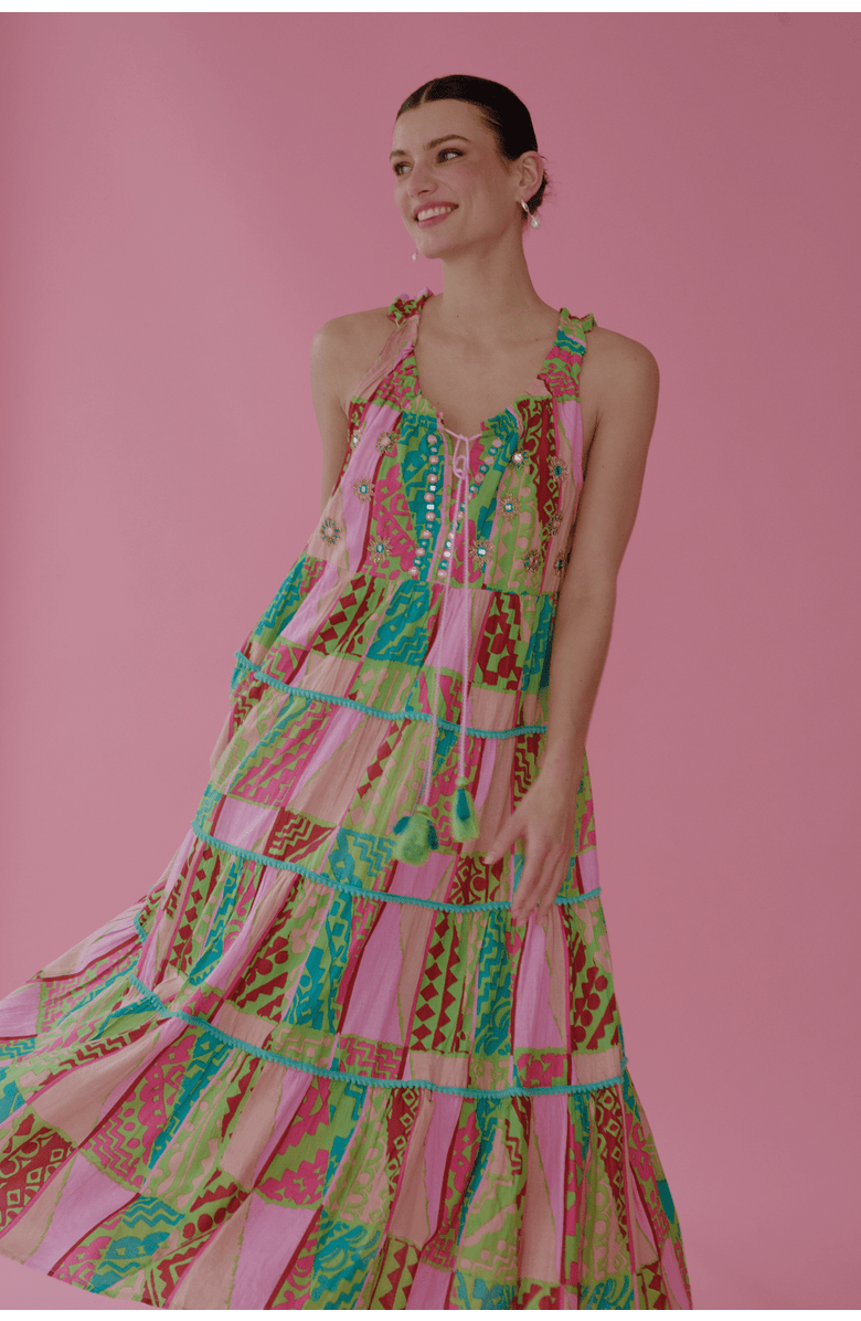 GUADALUPE DESIGN Pegasus Flower Dress, Alternate, color, Pink