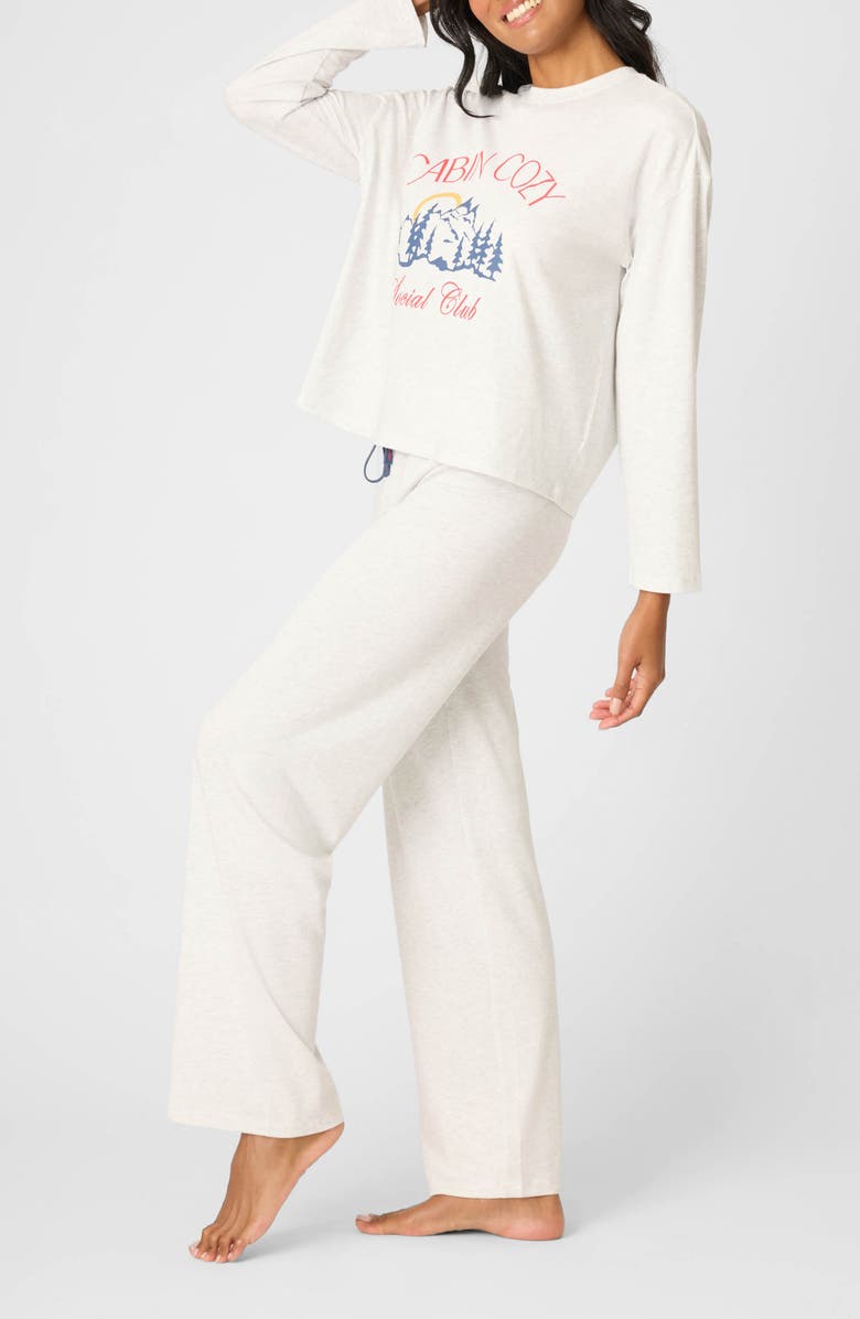 PJ Salvage Holiday Softee Pajamas, Alternate, color, Heather Cloud