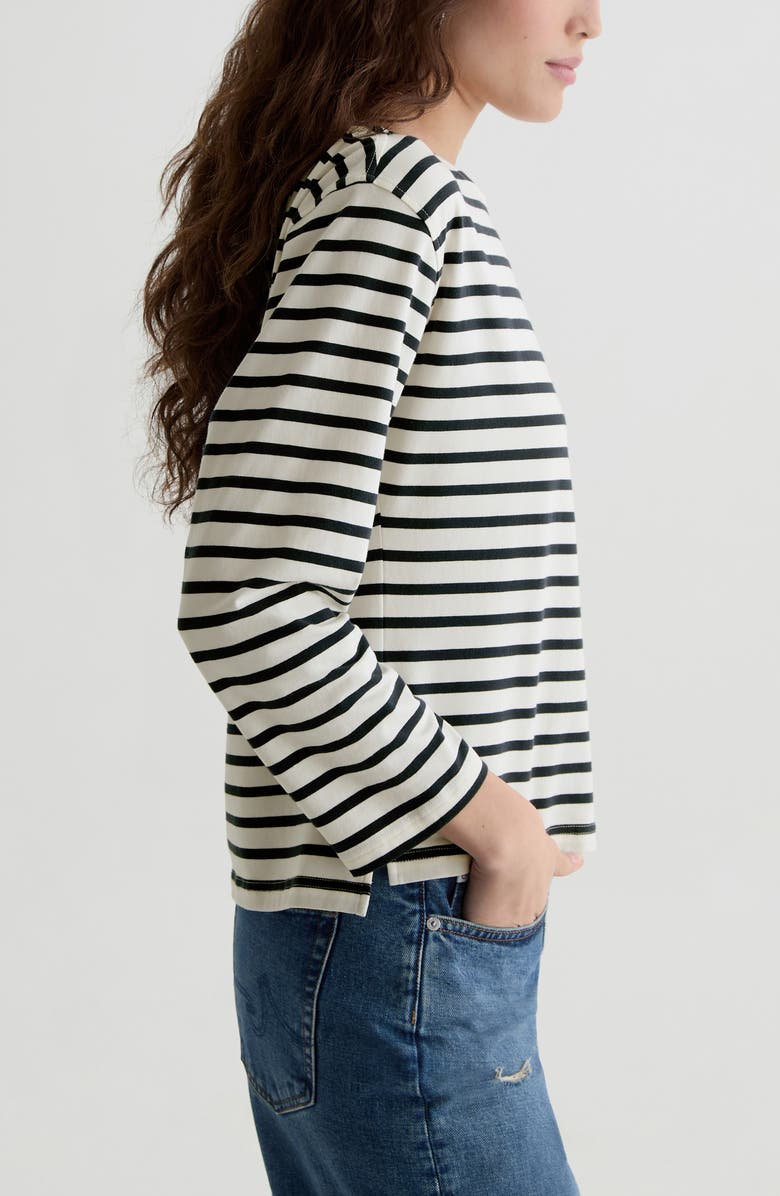 AG Annie Stripe Stretch Cotton T-Shirt, Alternate, color, 