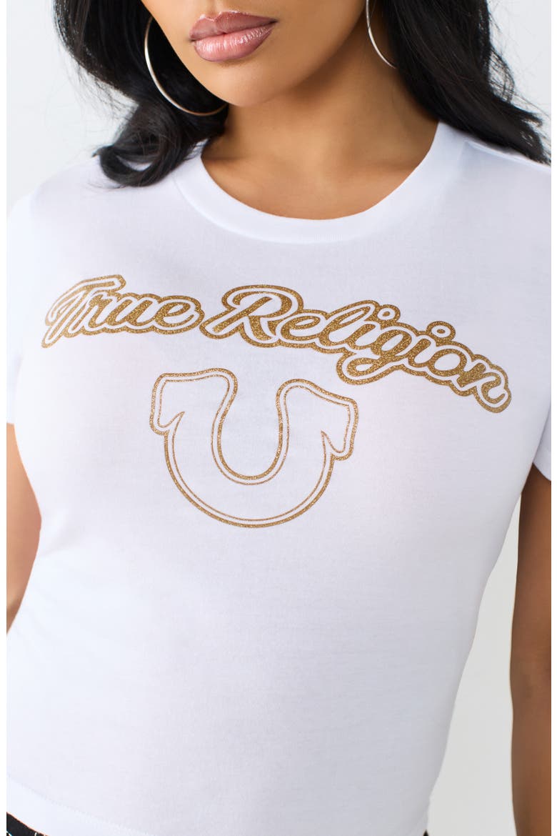 Glitter Horseshoe Relaxed Baby Tee, Alternate, color, OPTIC WHITE