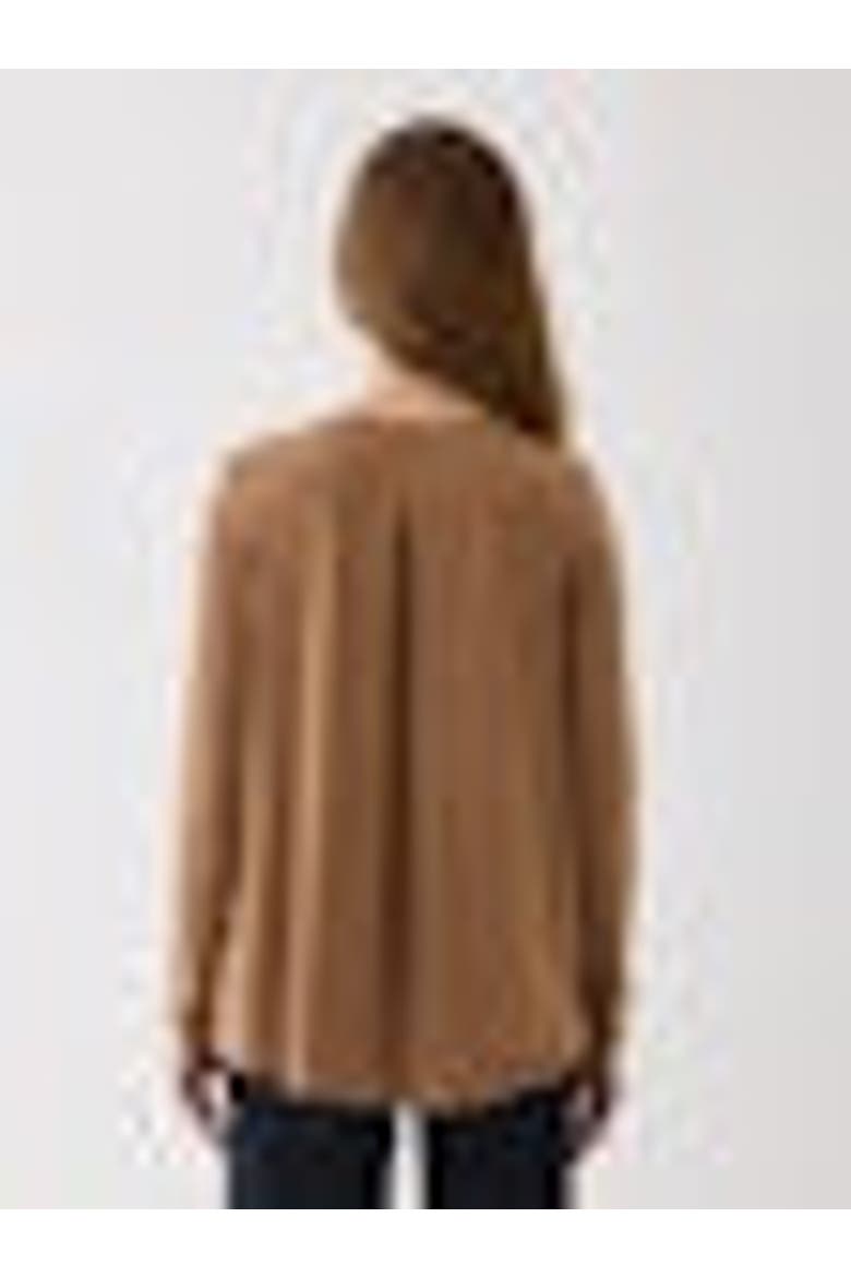 Soft Touch Long Sleeve Crewneck With Back Pleat, Alternate, color, CAMEL