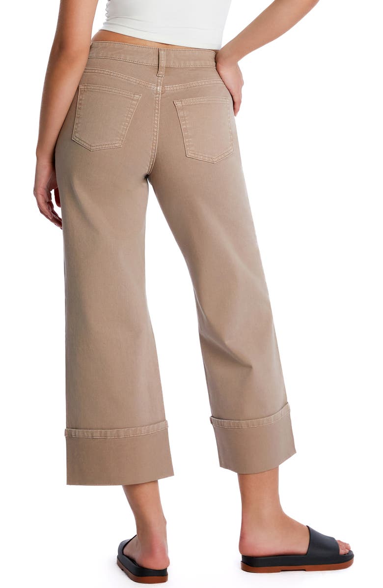 HINT OF BLU Clever Cuffed High Waist Wide Leg Jeans, Main, color, Fungi