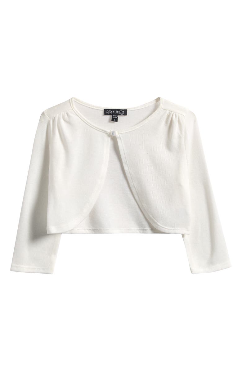 Ava & Yelly Kids' Bolero Cardigan Shrug, Main, color, Ivory