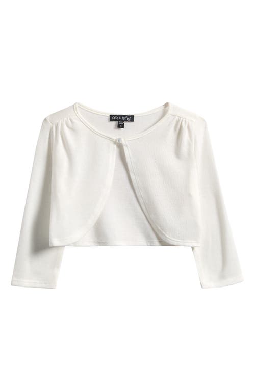 Ava & Yelly Kids' Bolero Cardigan Shrug In White
