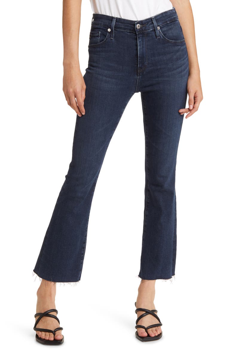 Farrah Raw Hem High Waist Crop Bootcut Jeans, Main, color, EMPIRE