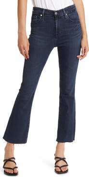 AG Farrah Raw Hem High Waist Crop Bootcut Jeans