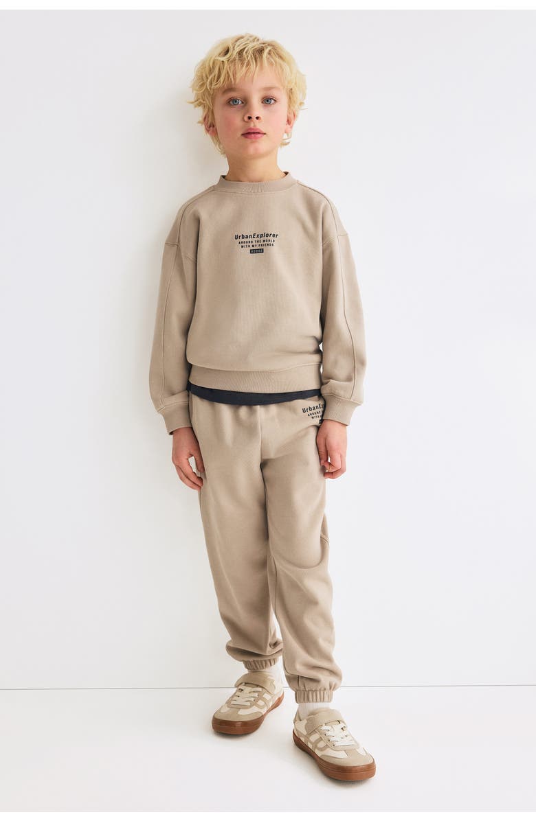 H&M 2-piece Motif-detail Sweatshirt Set, Alternate, color, 