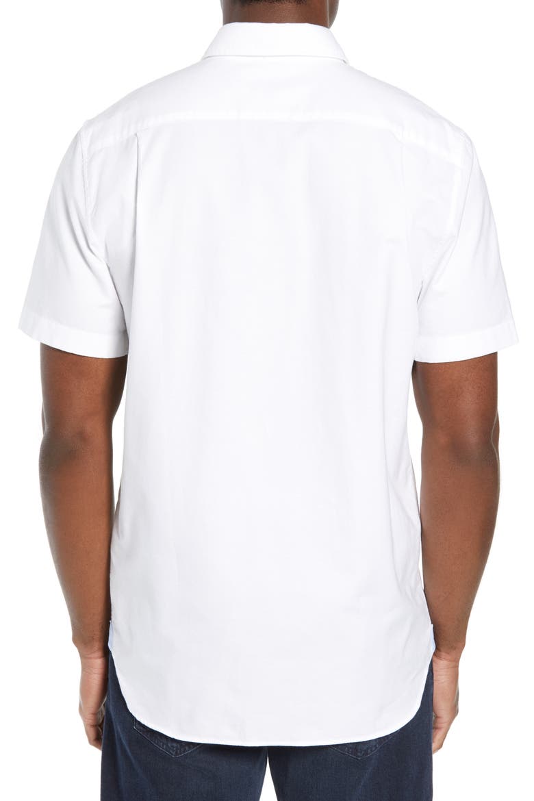 Regular Fit Short Sleeve Cotton Sport Shirt, Alternate, color, WHITE