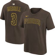 Nike Youth Nike Jackson Merrill Brown San Diego Padres Name & Number T-Shirt