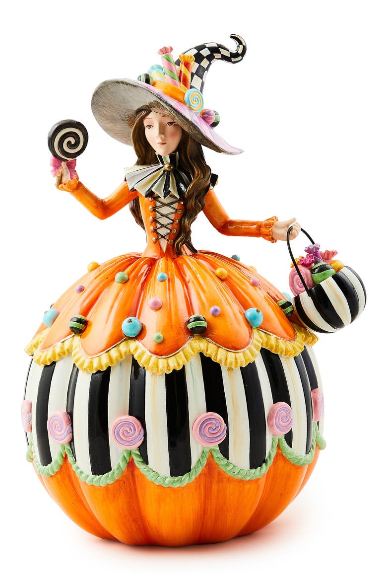 Trick or Treat Illuminated Halloween Witch Decoration, Main, color, ORANGE