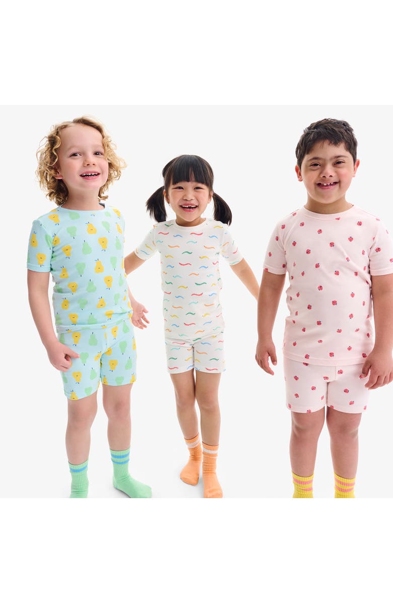 Primary Kids Organic PJ Short In Rainbow Critters, Alternate, color, 