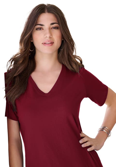 Plus Size Cotton Ultimate V-Neck Tee