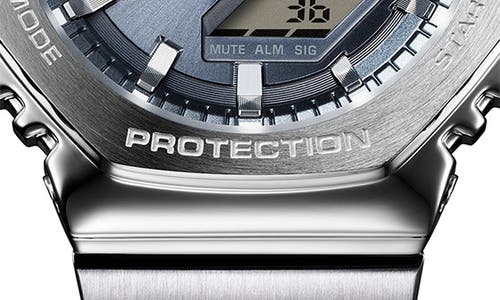 G-shock G-steel Gm2110d-8a Grey Ana-digi Bracelet Watch, 49.3mm X 44.4mm In Silver