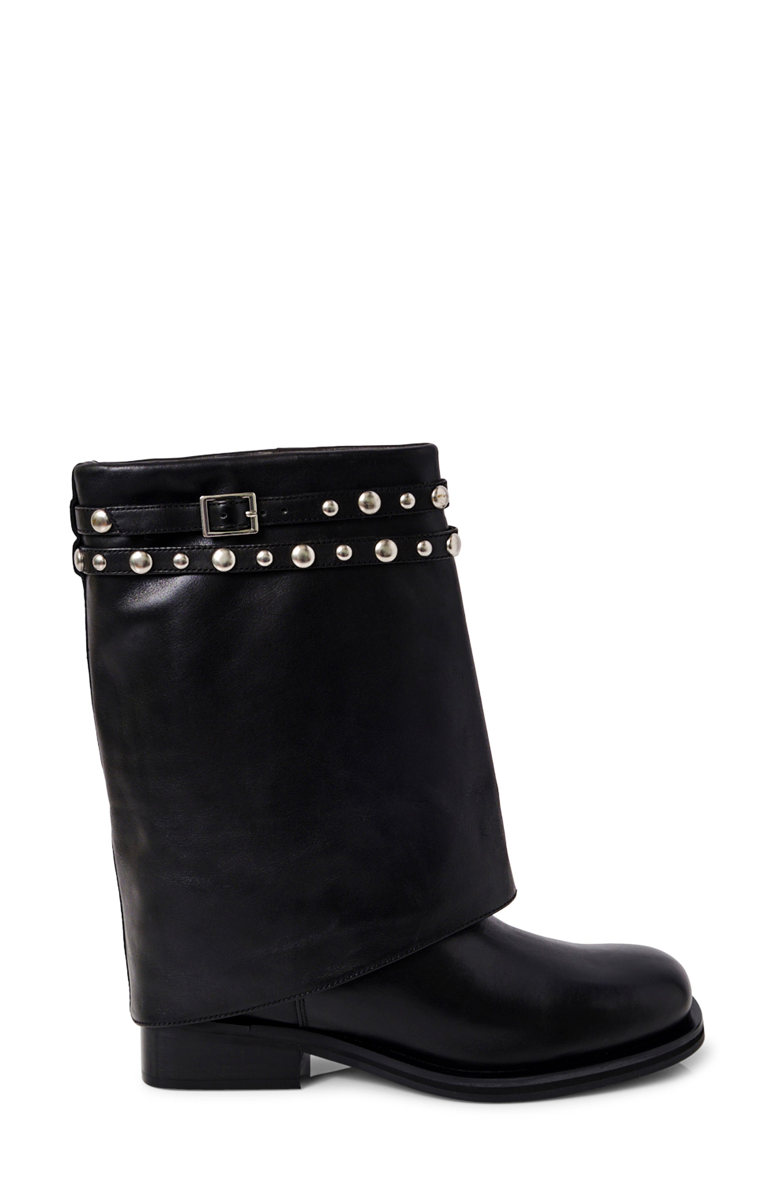 Free People Scorpio Studded Foldover Bootie, Alternate, color, 