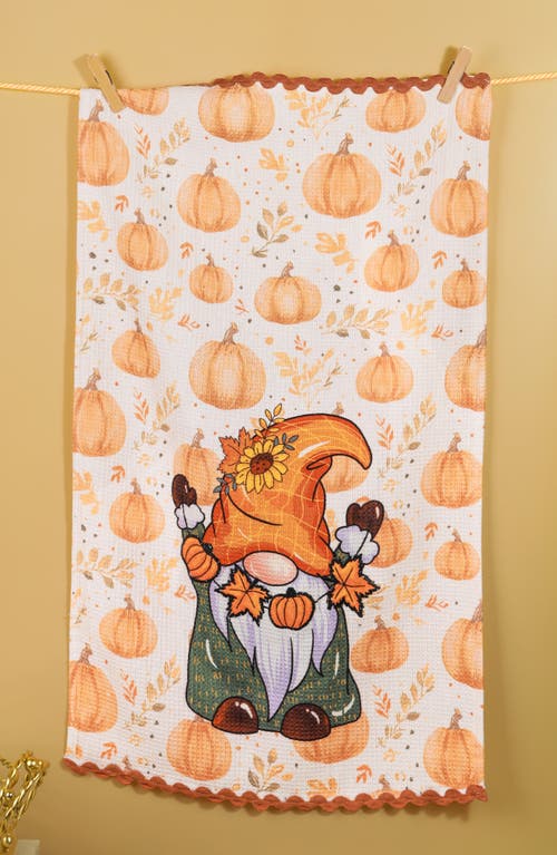 Tiramisu 3pc Autumn Harvest Gnome Artisan Kitchen Tea Towel Set In Multi