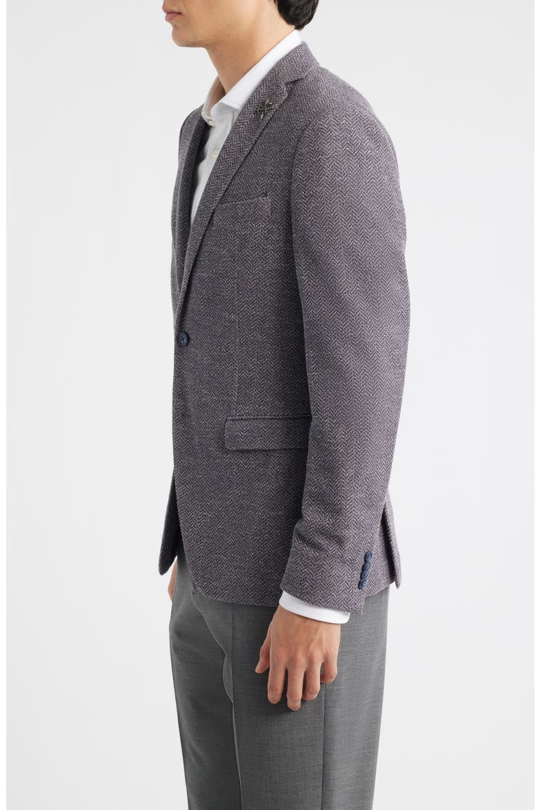 Varick Slim Fit Knit Herringbone Sport Coat, Alternate, color, NAVY/ BURGUNDY