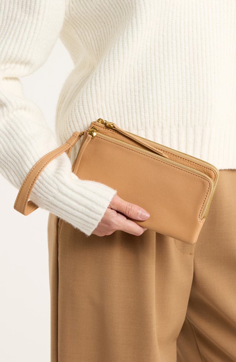 HOBO Dayton Leather Wristlet, Alternate, color, Sandstorm