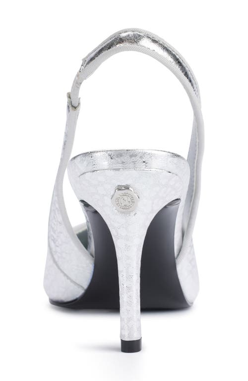 Shop Karl Lagerfeld Paris Rosalyn Slingback Pointed Toe Pump In Silver