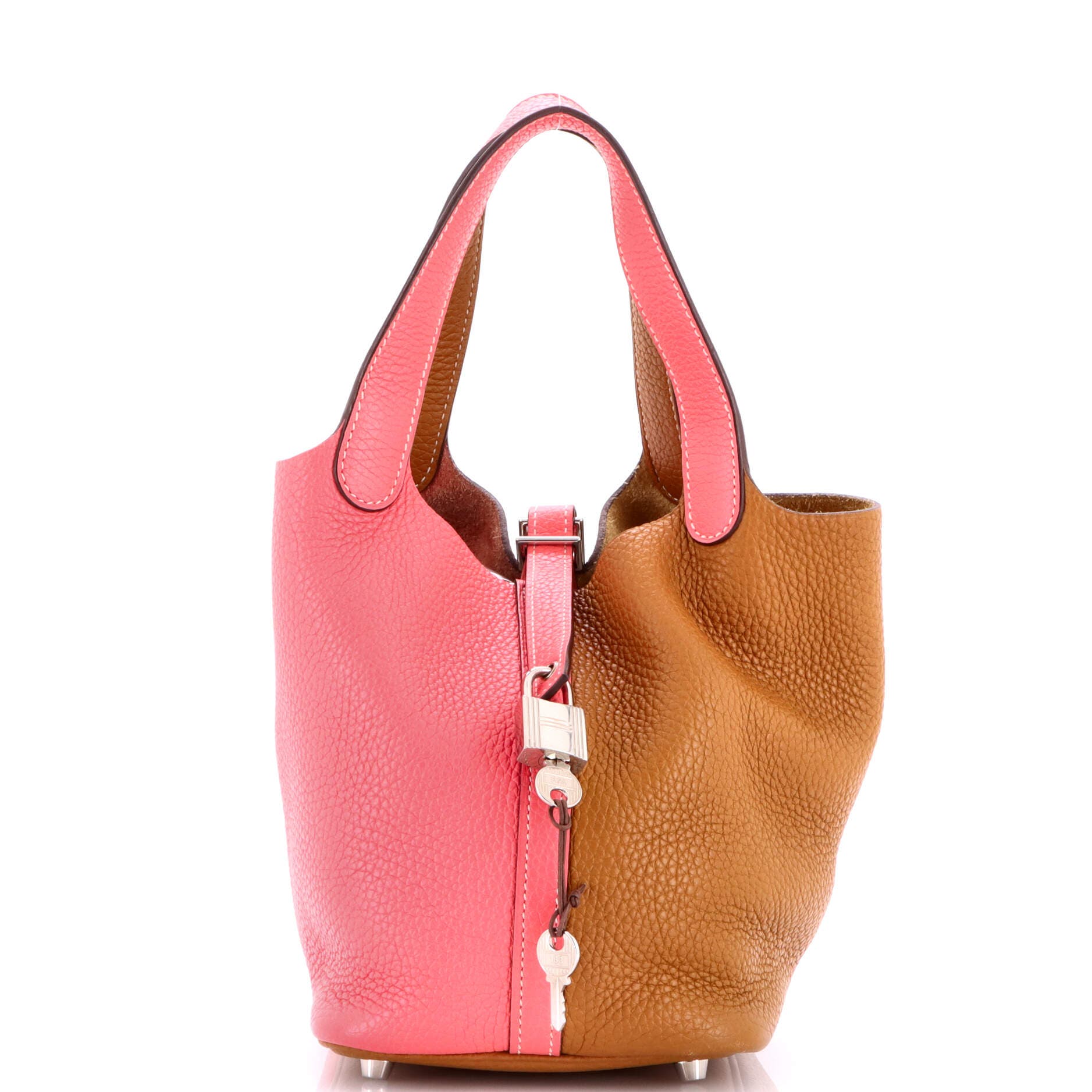 Pre-owned Hermes  Hermes Picotin Lock Bag Bicolor Clemence Pm In Multi