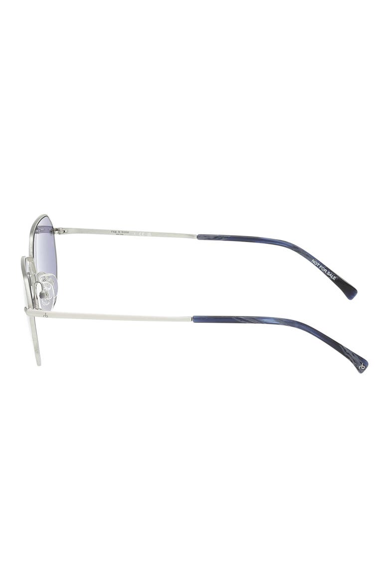 53mm Geometric Sunglasses, Alternate, color, SILVER / NAVY HORN / BLUE