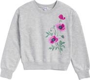 Splendid Kids' Sage Flower Embroidered Sweatshirt