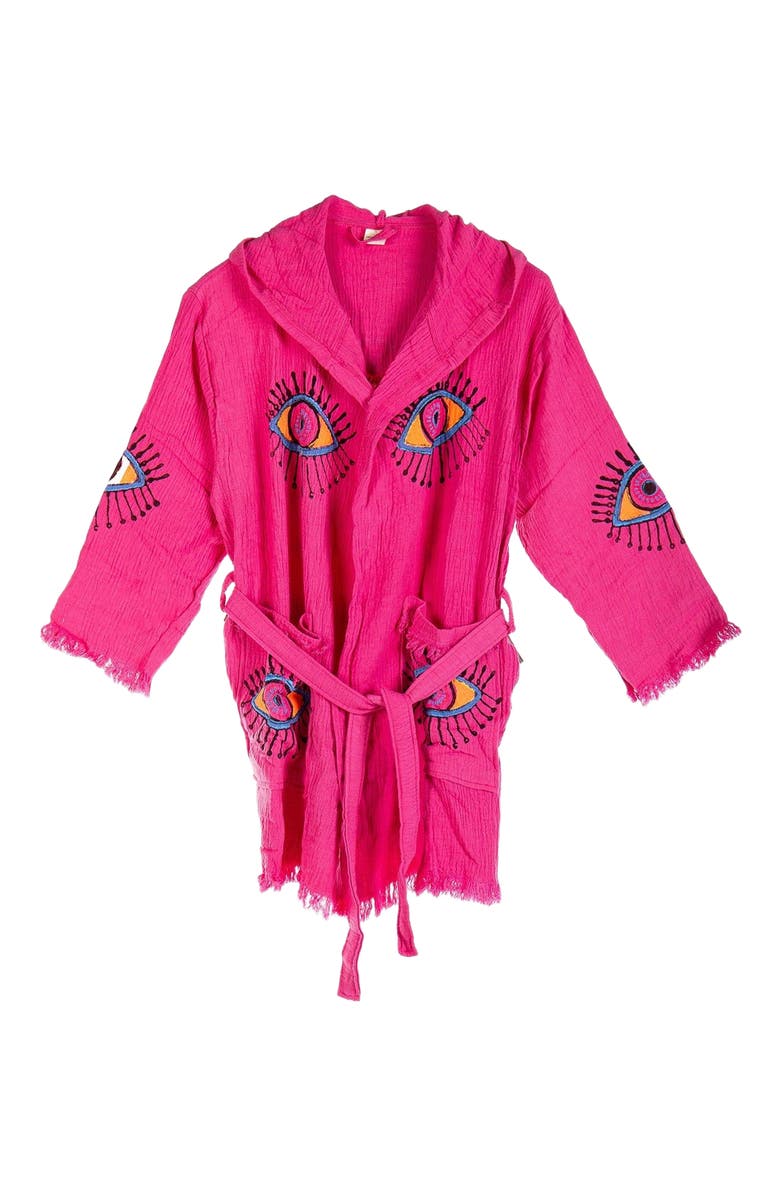 Forever & Always Shoes Imogen - Handmade Hooded Cotton Kimono, Main, color, Fuchsia