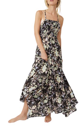 Free People Heat Wave Printed Maxi Dress In Midnight Combo