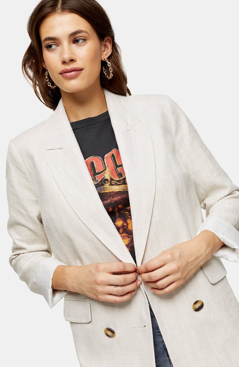 Topshop Saturday Double Breasted Blazer, Alternate, color, 