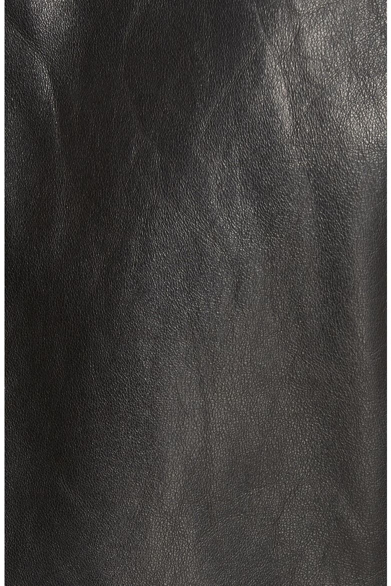 A Racer Leather Moto Jacket, Alternate, color, BLACK