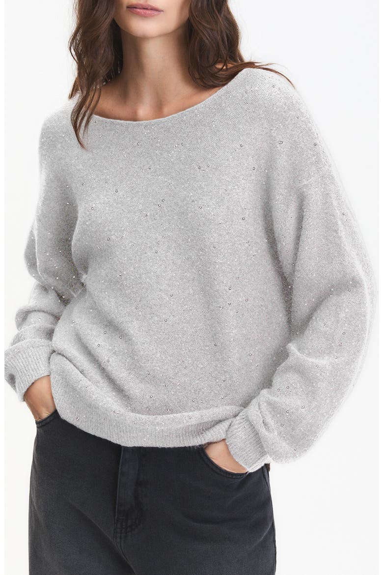 Catalpa Sequin V-Back Sweater, Main, color, SILVER
