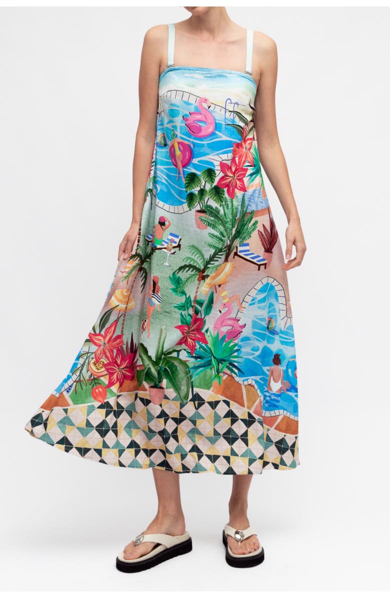 PAPER HEART Pool Side Maxi Dress, Main, color, Blue