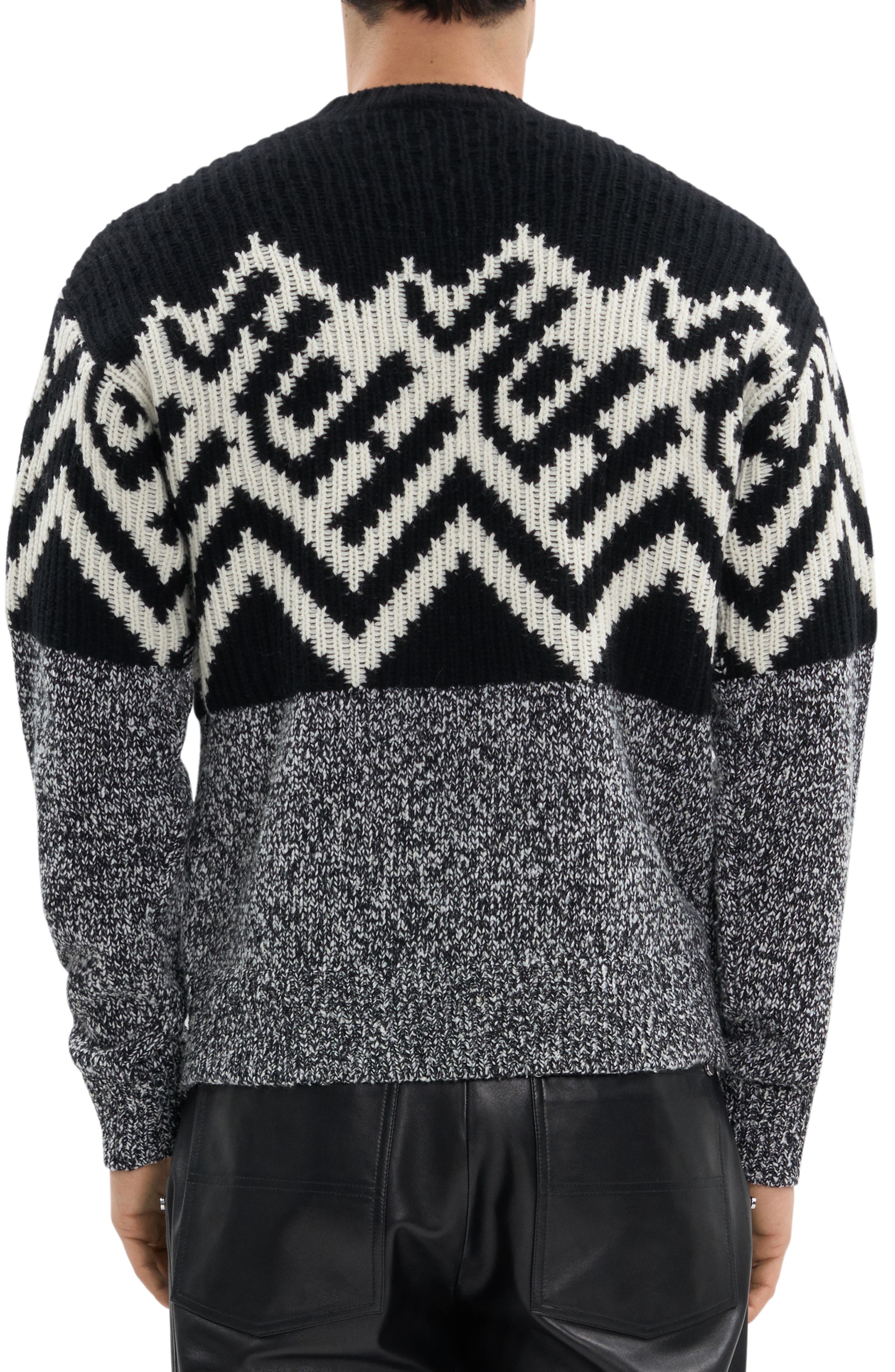 Zephir Oversize Fair Isle Wool Blend Crewneck Sweater - image 2