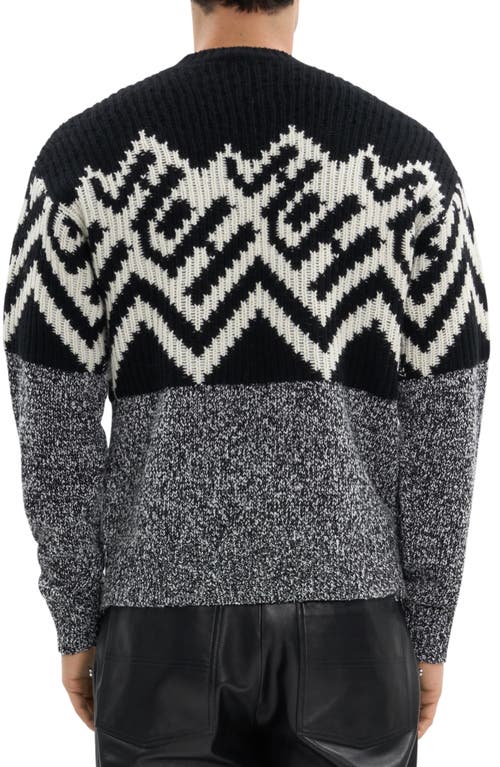 Helmut Lang Zephir Oversize Fair Isle Wool Blend Crewneck Sweater In Animal Print