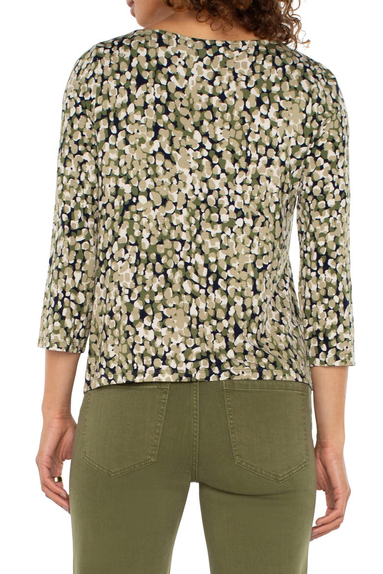 Drape Neck Jersey Top, Alternate, color, OLIVE CAMO DOT