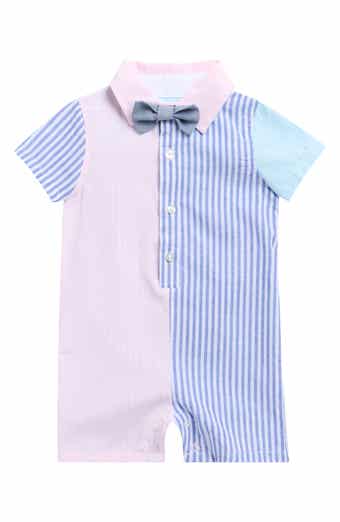 Andy & Evan Colorblock Romper & Bow Tie Set