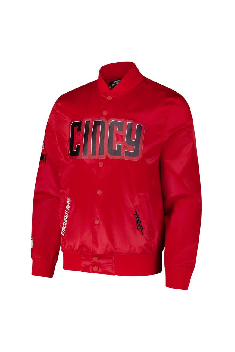 Men's Pro Standard Red Cincinnati Reds City Connect Satin Full-Snap Jacket, Alternate, color, Red