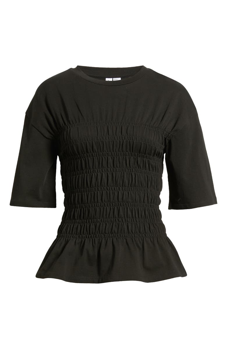 & Other Stories Smocked Top, Alternate, color, Black Dark