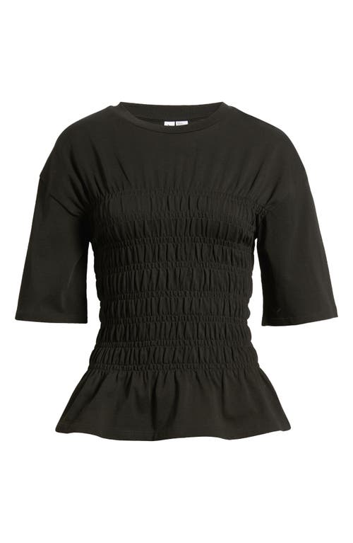 & Other Stories Smocked Top In Black