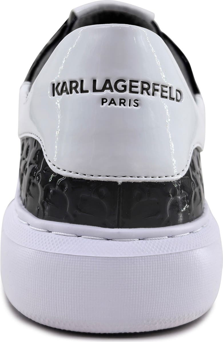 KARL LAGERFELD PARIS Pol Patent Emboss Low Top Sneaker, Alternate, color, Black