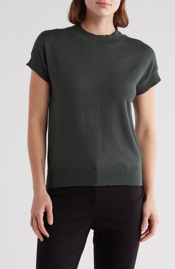 T Tahari Short Sleeve Crew Sweater in Jungle Green at Nordstrom Rack, Size Medium
