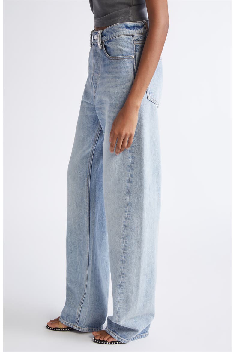 Float Crystal Loop Nonstretch Denim Barrel Leg Jeans, Alternate, color, VINTAGE BLEACH BLUE