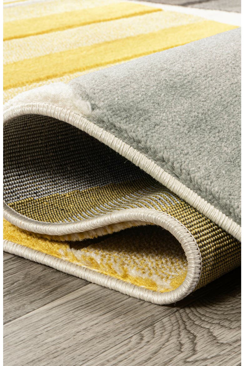 Nicky Geometric Striped Circles Area Rug, Alternate, color, Gray/Yellow/Cream